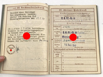 Wehrpaß Heer, eingestellt am 8.12.41 bei Grenadier Ersatz Kompanie 31 Braunschweig