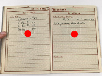 Wehrpaß Heer, eingestellt 4.November 1937 bei 6.Schützen Regiment 3 Eberswalde