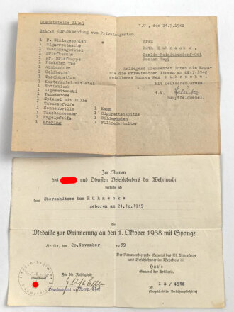 Wehrpaß Heer, eingestellt 4.November 1937 bei 6.Schützen Regiment 3 Eberswalde