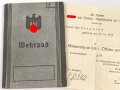 Wehrpaß Heer, eingestellt 4.November 1937 bei 6.Schützen Regiment 3 Eberswalde