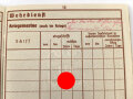 Wehrpaß Heer, eingestellt 4.November 1937 bei 6.Schützen Regiment 3 Eberswalde