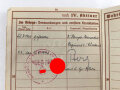 Wehrpaß Heer, eingestellt 4.November 1937 bei 6.Schützen Regiment 3 Eberswalde