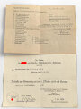 Wehrpaß Heer, eingestellt 4.November 1937 bei 6.Schützen Regiment 3 Eberswalde
