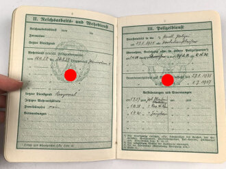 Polizei Dienstpaß eines Angehörigen aus Linz, ausgestellt 1940