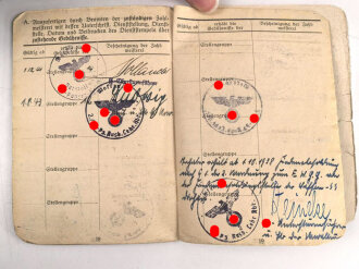 Soldbuch Zweitschrift für einen Unterscharführer der Waffen SS, ausgestellt 28.10.1942 bei 2.SS Panzer Ersatz Abteilung