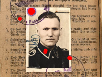 Soldbuch Zweitschrift für einen Unterscharführer der Waffen SS, ausgestellt 28.10.1942 bei 2.SS Panzer Ersatz Abteilung