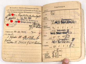 Soldbuch Zweitschrift für einen Unterscharführer der Waffen SS, ausgestellt 28.10.1942 bei 2.SS Panzer Ersatz Abteilung