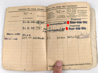 Soldbuch Zweitschrift für einen Unterscharführer der Waffen SS, ausgestellt 28.10.1942 bei 2.SS Panzer Ersatz Abteilung