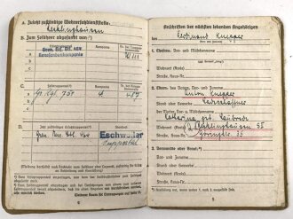 Soldbuch Heer, Ersatzausfertigung,  ausgestellt 6.9.1944 bei Gren. Ers. btl. 464