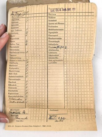 Soldbuch Heer, Zweitausfertigung ausgestellt am 5.5.1943 bei San. Ers. Abt. 5