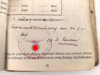 Soldbuch Heer, Zweitausfertigung ausgestellt am 5.5.1943 bei San. Ers. Abt. 5