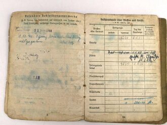 Soldbuch Heer, ausgestellt am 18.44 bei Stammkomp. Gren Rgt. Großdeutschland