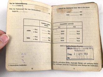 Soldbuch Heer, ausgestellt 28.3.1939 bei Stab Nachrichten Abteilung 156.