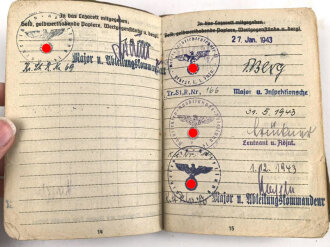 Soldbuch Heer, ausgestellt 28.3.1939 bei Stab Nachrichten Abteilung 156.