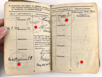 Soldbuch Heer, ausgestellt 28.3.1939 bei Stab Nachrichten Abteilung 156.