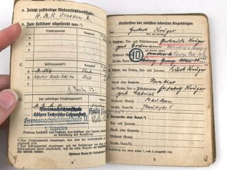 Soldbuch Heer, ausgestellt 28.3.1939 bei Stab Nachrichten Abteilung 156.