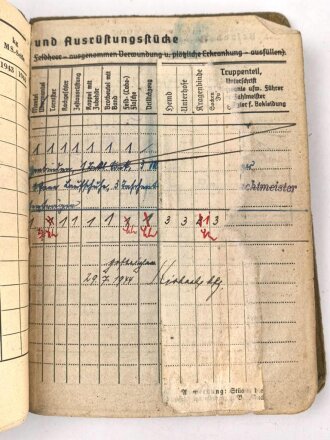 Soldbuch Heer, ausgestellt 28.3.1939 bei Stab Nachrichten Abteilung 156.