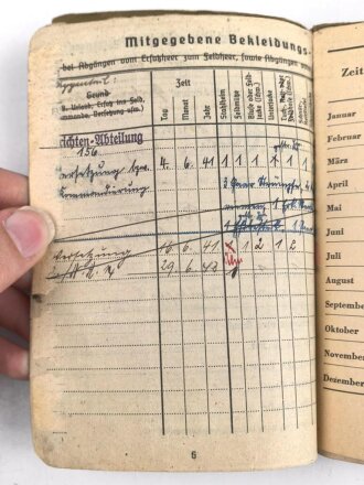 Soldbuch Heer, ausgestellt 28.3.1939 bei Stab Nachrichten Abteilung 156.