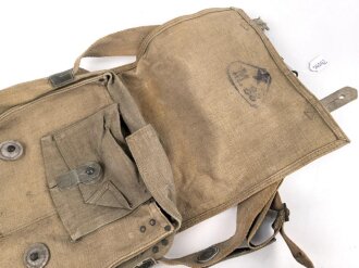 Italien, Gasmaskentasche Modell 1931. Getragenes Stück