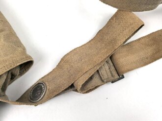 Italien, Gasmaskentasche Modell 1931. Getragenes Stück
