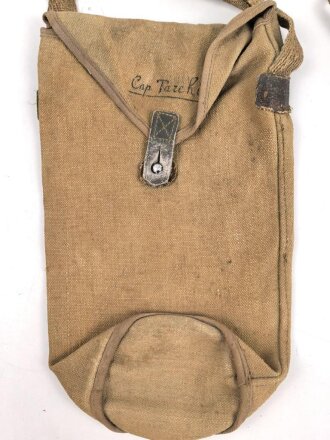 Italien, Gasmaskentasche Modell 1935. Getragenes Stück