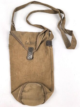 Italien, Gasmaskentasche Modell 1935. Getragenes Stück