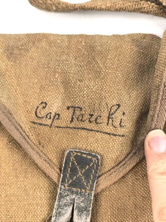 Italien, Gasmaskentasche Modell 1935. Getragenes Stück