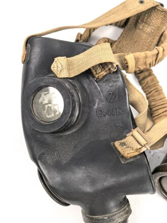 Italien, Gasmaske Modell O.41Rs datiert 1942. Gummi weich