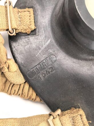 Italien, Gasmaske Modell O.41Rs datiert 1942. Gummi weich