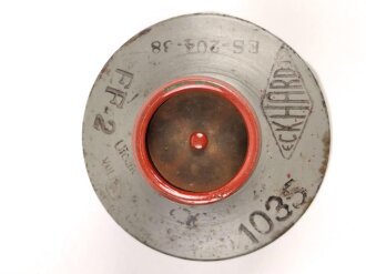 Tschechoslowakei 2. Weltkrieg, Gasmaske VZ35 mit Filter in gutem Zustand, datiert 1935
