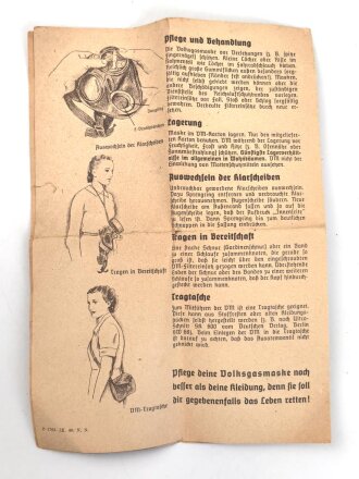 Volksgasmaske 40 in originaler Umverpackung, mit Gebrauchsanweisung