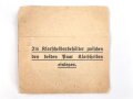 Merkblatt Wehrmacht " Gasmaske und Gasbekleidung im Winter"  Im Klarscheibenbehälter zwischen den beiden Paar Klarscheiben einlegen.