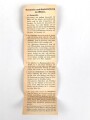 Merkblatt Wehrmacht " Gasmaske und Gasbekleidung im Winter"  Im Klarscheibenbehälter zwischen den beiden Paar Klarscheiben einlegen.