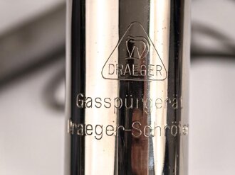 Gasspürgerät Dräger-Schröter, Pumpe in Hülle mit Trageriemen. Guter Zustand