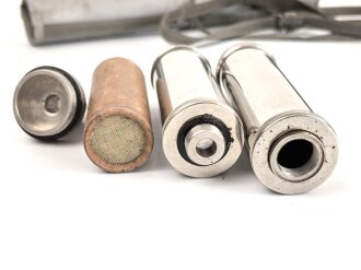 Gasspürgerät Dräger-Schröter, Pumpe in Hülle mit Trageriemen. Guter Zustand