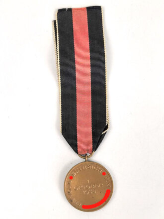 Medaille zur Erinnerung an den 1. Oktober 1938 (Anschluss Sudetenland), am Band