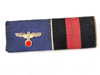 Bandspange für eine Dienstauszeichnung für 4 Jahre in der Wehrmacht und Anschlussmedaille Sudetenland. Breite 51mm