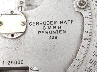 Messdreieck 34 Wehrmacht für MG , Hersteller "Gebrüder Haff Pfronten"  Eisen,  guter Zustand, ungereinigt