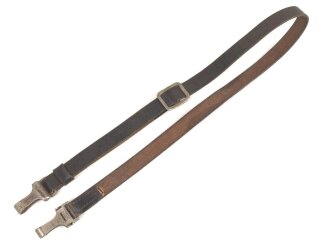 Querriemen für eine Uniform, dunkelbraunes Leder, Gesamtlänge wie fotografiert 86cm