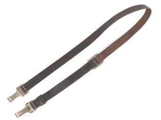 Querriemen für eine Uniform, dunkelbraunes Leder, Gesamtlänge wie fotografiert 86cm