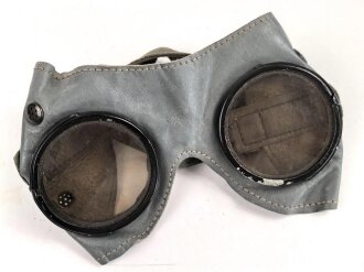 Brille Wehrmacht aus graublauem Leder  mit leicht...