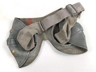 Brille Wehrmacht aus graublauem Leder  mit leicht...