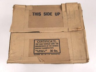 Großbritannien 2.Weltkrieg, Hospital Respirator, Gasmaske für Kopfverletzte. Ungereinigt, datiert 1944. In der originalen Umverpackung