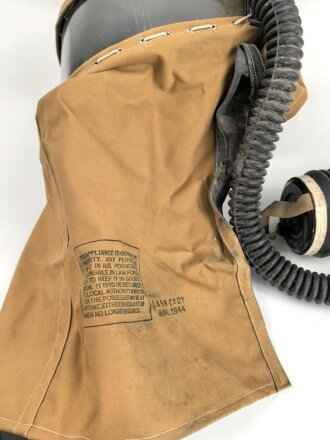Großbritannien 2.Weltkrieg, Hospital Respirator, Gasmaske für Kopfverletzte. Ungereinigt, datiert 1944. In der originalen Umverpackung