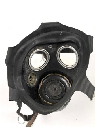 Großbritannien, Zivilschutz Luftschutzgasmaske  datiert 1955, Gummi weich