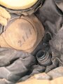 Großbritannien WWI, Gasmaske " Small box respirator"  ausgetrocknet
