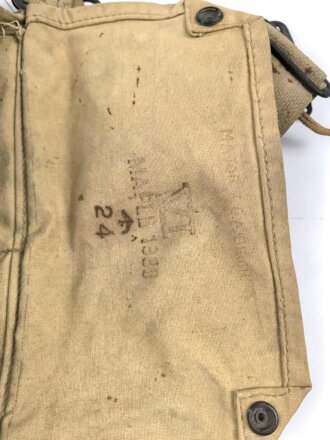 Großbritannien, Gasmaskentasche für " Gasmaske MK IV" . getragenes Stück, datiert 1924