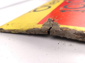 Luftschutz Emailleschild " Öffentlicher Sammel Schutzraum 100 Personen" Maße 39 x 80cm, ungereinigtes Stück