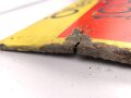 Luftschutz Emailleschild " Öffentlicher Sammel Schutzraum 100 Personen" Maße 39 x 80cm, ungereinigtes Stück