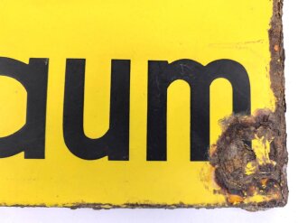 Luftschutz Emailleschild " Öffentlicher Sammel Schutzraum 125 Personen" Maße 39 x 80cm, ungereinigtes Stück